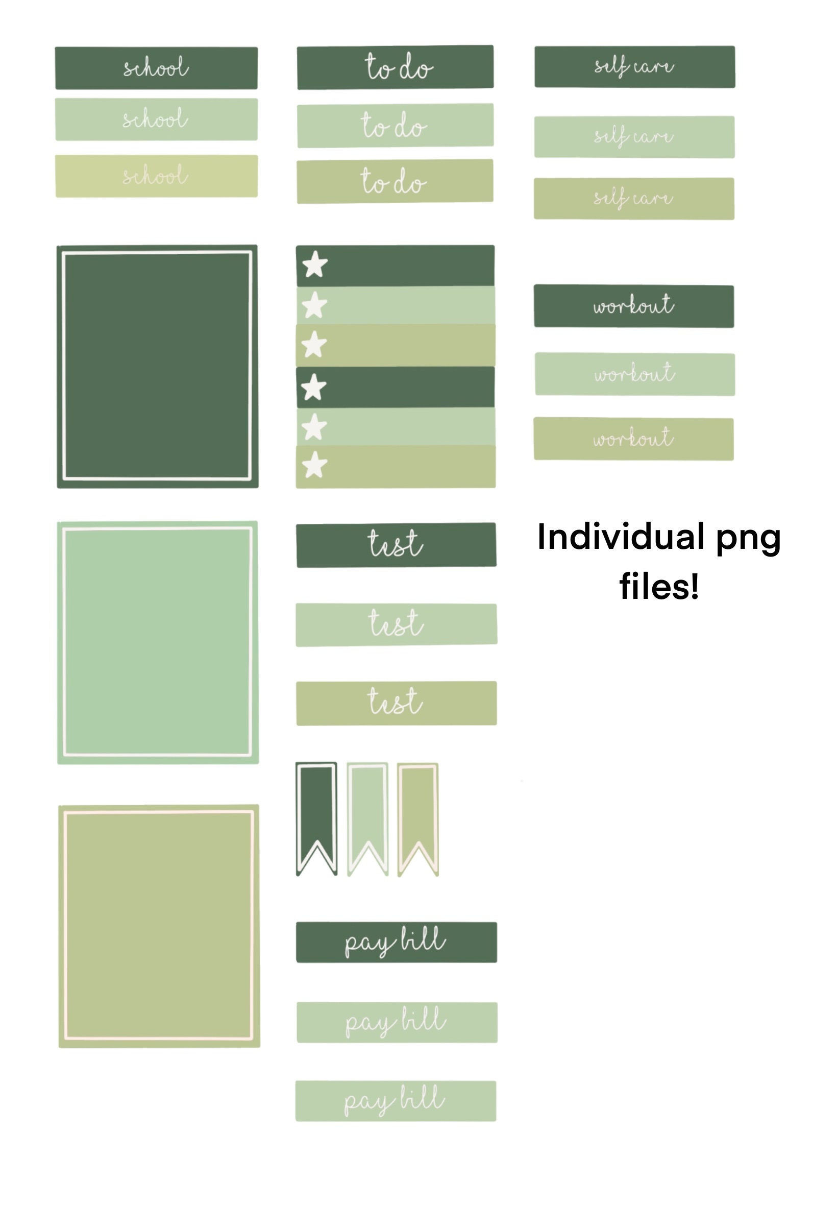 Sage green sticker set Etsy