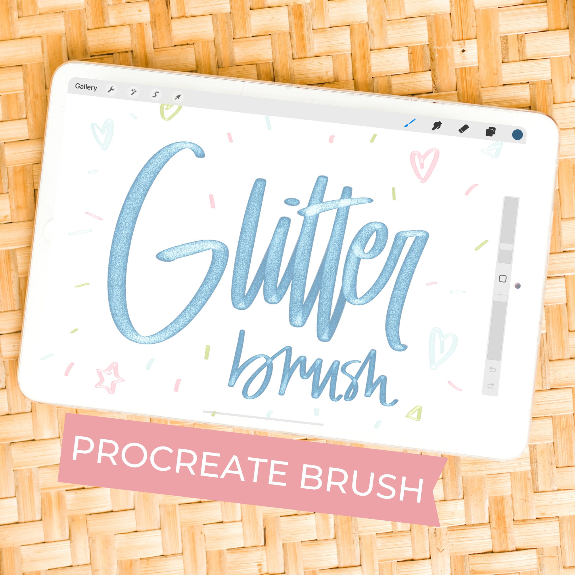Glitter Procreate Brush for iPad Calligraphy, Lettering & Drawing | Sparkle Texture Brush