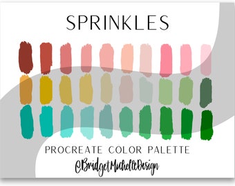 Procreate Farbpalette | Farbpalette | Farbmuster | Farbkarte | Werkzeug zeugen | Farbe Hex Codes | Streusel Farben |BridgetMDesign