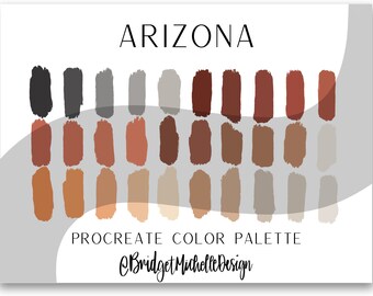 Procreate Farbpalette | Farbpalette | Farbmuster | Farbkarte | Werkzeug zeugen | Farbe Hex Codes | Wüstenfarben | Braune Farben