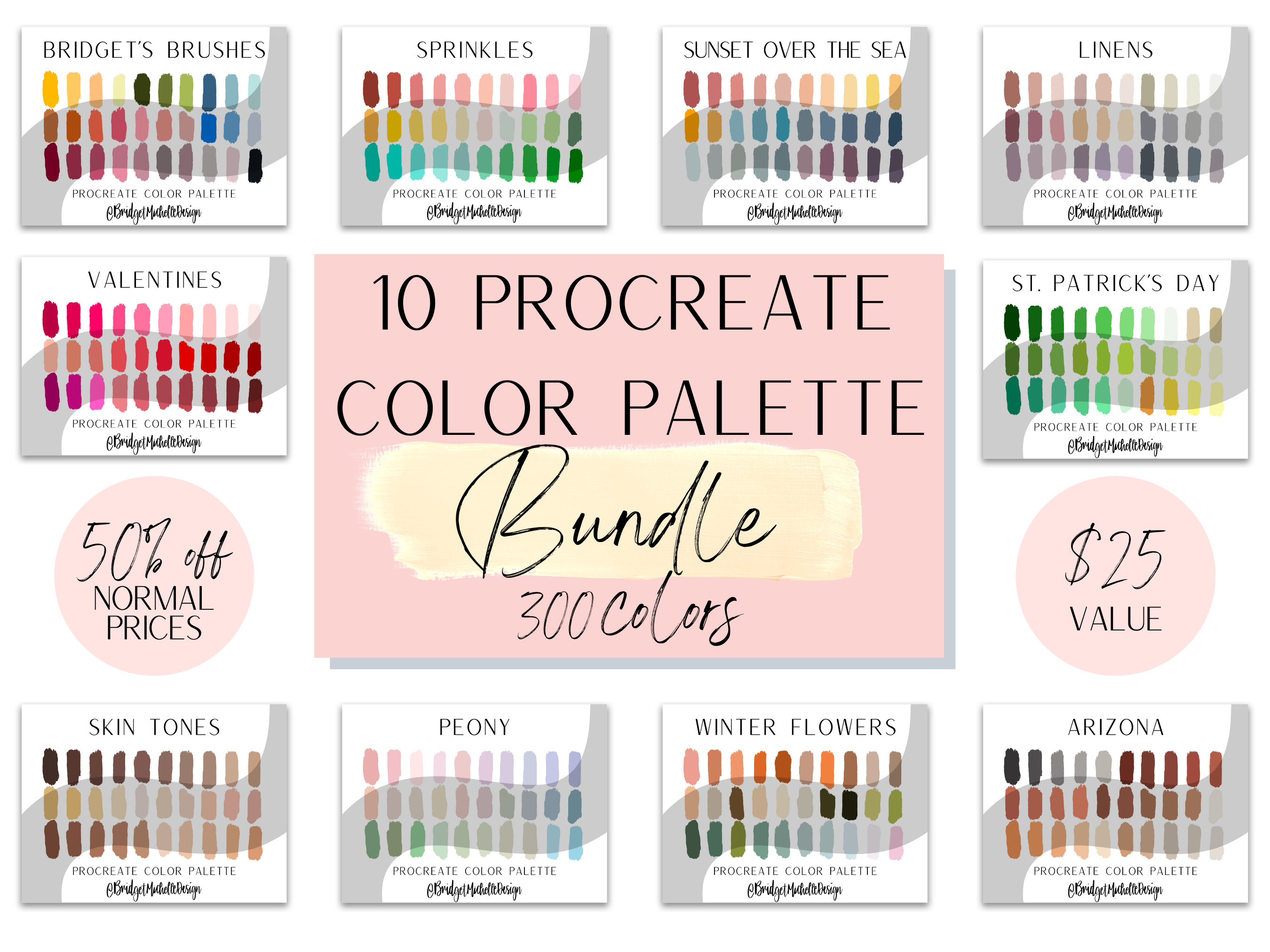 Procreate Color Palette Bundle Color Palettes Color Etsy
