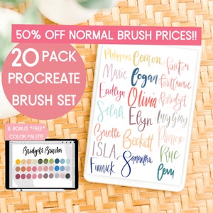 Procreate Brush | Calligraphy Brush for Procreate on iPad | Lettering brush | Drawing brush | Brush set for Procreate | Procreate Brushes