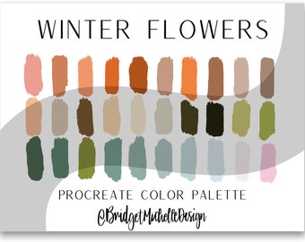 Procreate Color Palette | Color Palette | Color Swatches | Color Chart | Procreate tool | Color Hex Codes | Flower Color palette | Winter