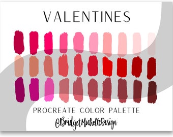 Procreate Farbpalette | Farbpalette | Farbmuster | Farbkarte | Werkzeug zeugen | Farbe Hex Codes | Valentines Farben | Rosa |blush