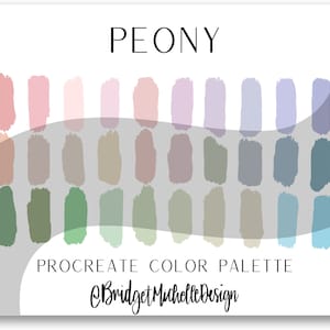 Procreate Color Palette | Color Palette | Color Swatches | Color Chart | Procreate tool | Color Hex Codes | Flower Color palette | Peony