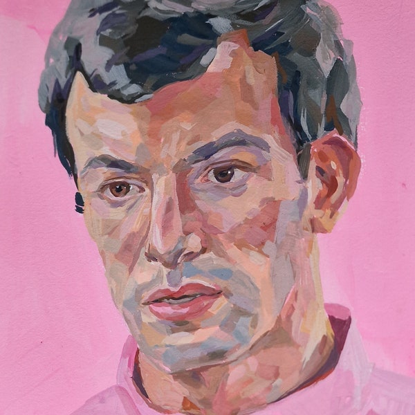 Nathan Fielder Gouache Portrait