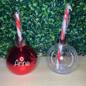 Custom Plastic Christmas Ornaments Cup with Straw 12 Oz. - AWAZ90149 -  IdeaStage Promotional Products