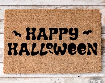 Happy Halloween Doormat SVG: Cricut Cut File, Clipart (Digital Download)