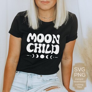 Moon Child Svg - Hippie Svg - Good Vibes SVG - Positive Svg - Summer Svg - Retro Svg - Motivational Svg - Hippie Png - Boho SVG - Moon Phase