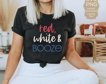 Red, White & Booze SVG: Patriotic 4th of July Design (Digital Download)