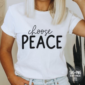 Wähle Frieden SVG: Groovy Shirt Design (Digitaler Download)
