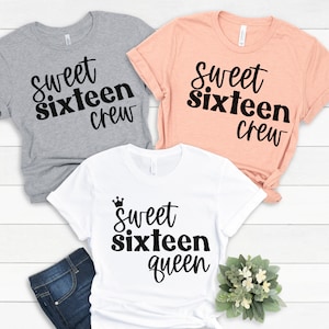 Sweet Sixteen SVG, Sweet Sixteen Crew SVG, Sweet 16 SVG, 16th birthday, Sweet 16 Cut Files, Sweet 16 Shirt Svg, digital cut files, Sweet 16
