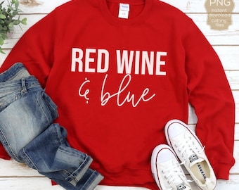 Rotwein und Blau SVG: USA Vaterländisches Design (Digitaler Download)