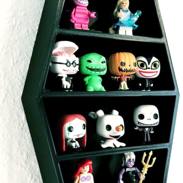 Wandhalterung Wall'o'Pop Sarg Coffin Funko Minifiguren Vinyl Schmuck Parfum Display Stand Gothic Decor Deko Regal