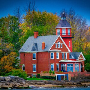 Lighthouse Photography | Lighthouse Print | Lake Print | Landscape Wall Art | Digital Download | Braddock Point Lighthouse: Lake Ontario USA