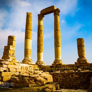 Roman Archeology Photography | Middle East Print | Living Room Decor | Jordan Art | Digital Download | Temple of Hercules: Amman, Jordan