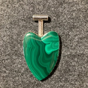 Handmade Malachite Heart Pendant