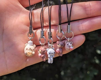 bear charms | phone charm| bag charm | handmade with polymer clay
