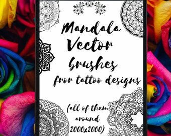 Mandala Tattoo Stamp Brushes, Procreate brushes for tattoo artists