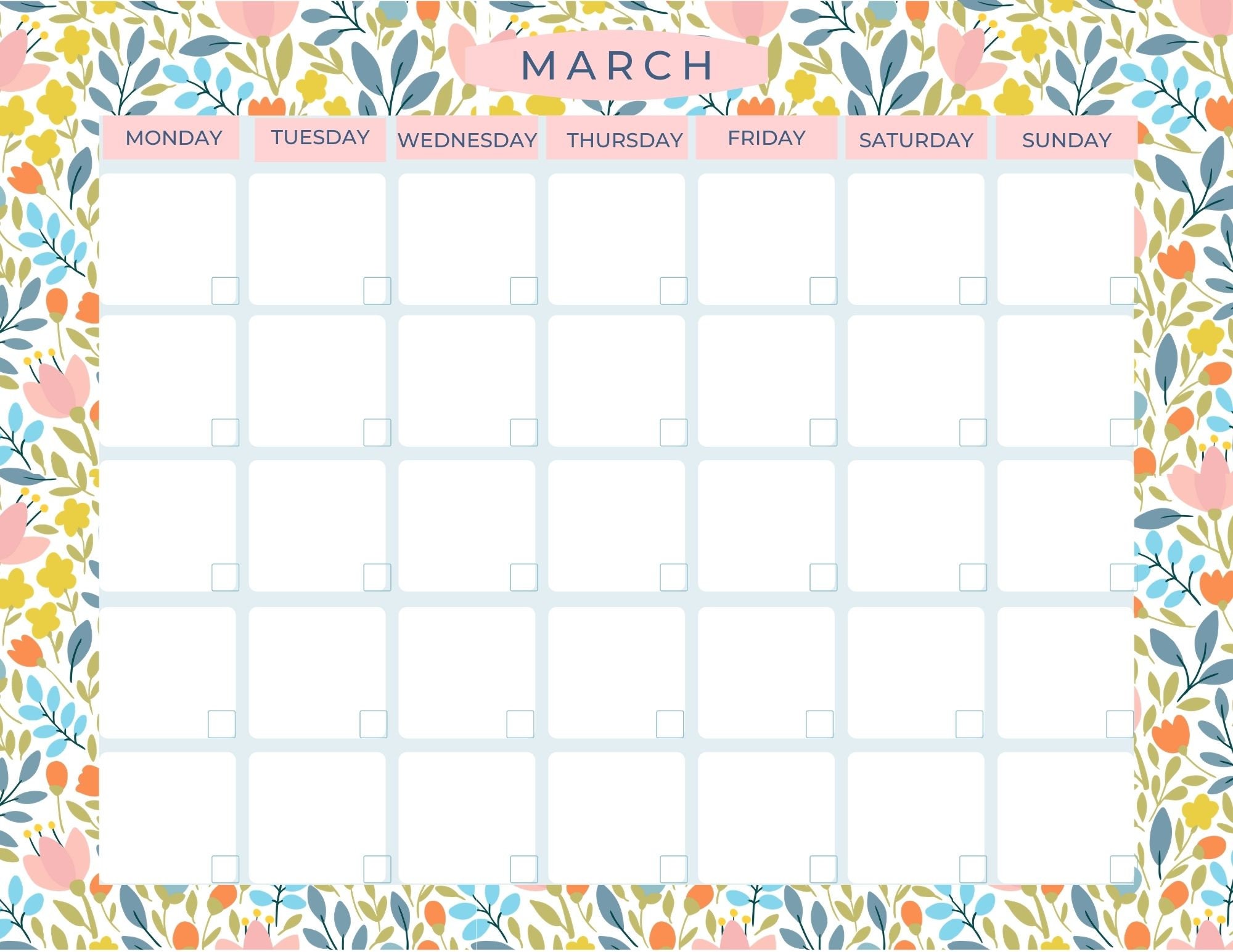 Printable Calendar Planner Set Daily Weekly Monthly Etsy