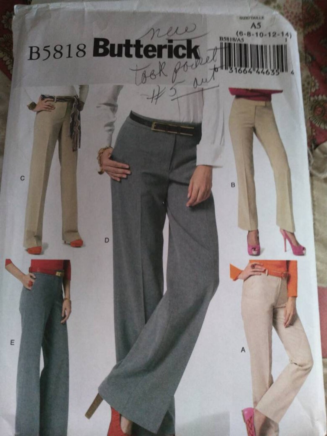 Cartamodello Butterick B6818A5 - Gonna E Pantaloni Donna, Taglie 6-14