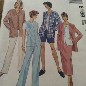 Uncut Easy Mccalls 8169 40,42,44 woman&#39;s unlined jacket,vest pants shorts and skirt