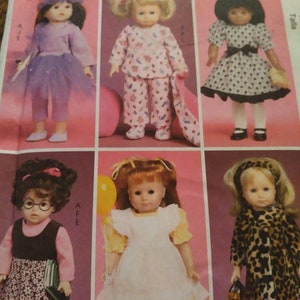 Uncut Mccalls M6005 18&quot; Doll clothes pattern