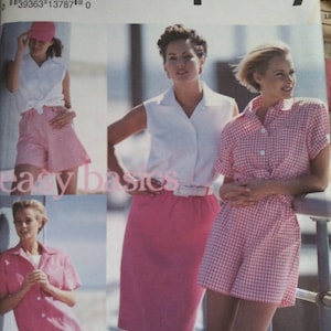 Vintage uncut simplicity 8298 size NN misses shirt shorts skirt