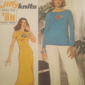 Vintage Simplicity Jiffy knits size 10 dress top and pants pattern