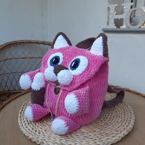 Cat Backpack Crochet Pattern Amigurumi, Crochet Cat Bag Pattern, Backpack amigurumi pattern, Nursery Backpack, Gift For Girls, Baby backpack image 8