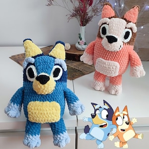 2in1 Heeler Pup crochet pattern, Blue and Orange Heeler, Heeler Plush Toys PDF Crochet Pattern