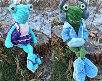 Crochet pattern Frog + crochet all clothes, amigurumi, instant download pdf, Big Frog Crochet Pattern, frog for a boy, frog for a girl
