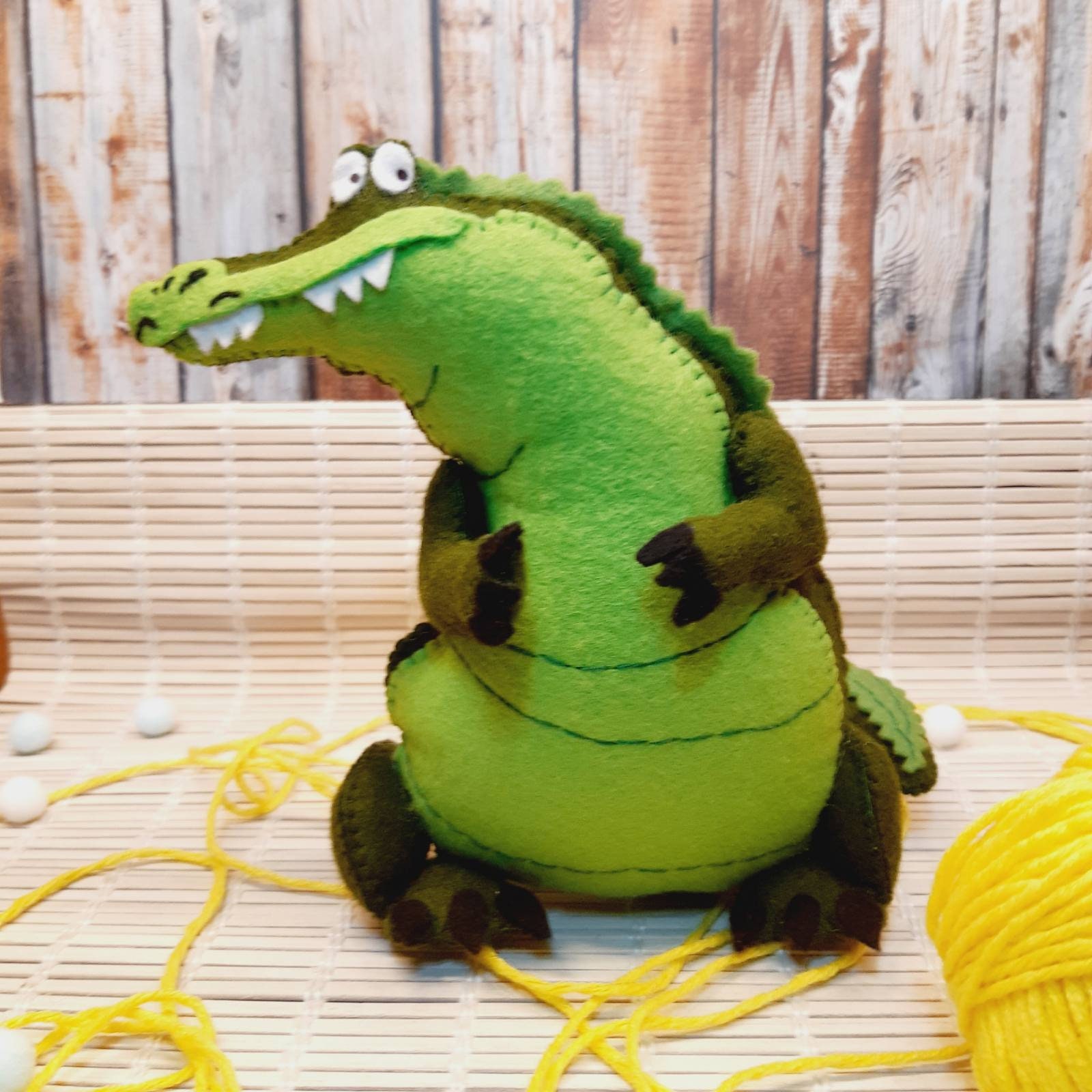 Crocodile Sewing Pattern, Felt Alligator Pattern, Sew by Hand a Felt ...