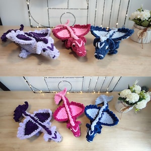 Crochet Pattern dragon, Amigurumi pattern dragon, dinosaur, dino, Dinegurumi, dragon plush pattern, baby dragon, Crochet Triceratops pattern