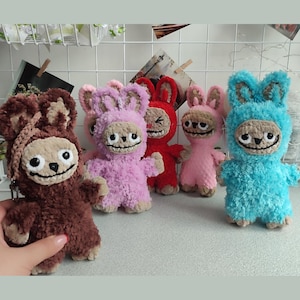 Smiling Bunny, Labubu Crochet Pattern PDF and VIDEO, Amigurumi Plush Toy Tutorial, Kawaii Crochet Doll, Amigurumi Labubu Plushies