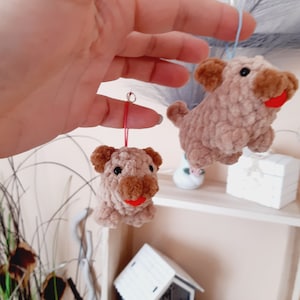 Crochet Mini Pug Pattern ,Crochet Pattern Mini Dog Plushie, Car Decor, Keychain pattern, Pug tutorial, Crochet pattern for Dog keychain