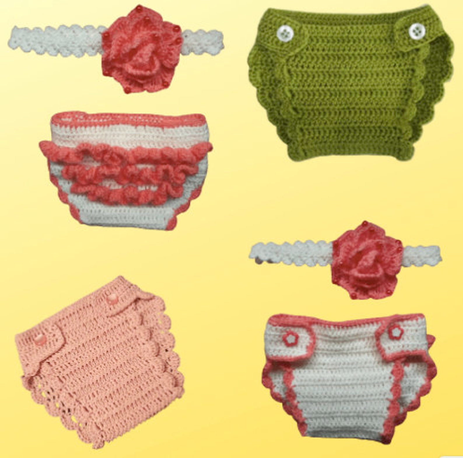 3 Crochet Panty Pattern and Headband Baby Panties Crochet Etsy Ireland