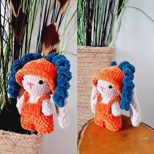 Baby Häschen in Mütze und Latzhose häkeln, Häkelanleitung, Häkelanleitung, Häkelanleitung, Häkelanleitung, gehäkelte Anleitung, Häkelanleitung, Häkelanleitung