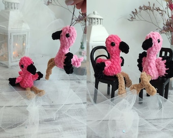 Mini Flamingo crochet pattern, Crochet Keychain, Car Decor, bird crochet pattern, Flamingo crochet pattern, Amigurumi Crochet Pinky Flamingo