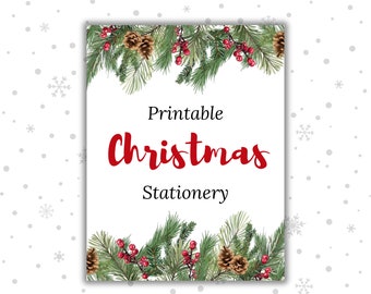 Christmas Stationery, Printable Christmas Greens (PDF, JPG)