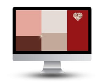 Valentine Coffee Desktop Wallpaper, Organizer PNG Bundle (Digital Download