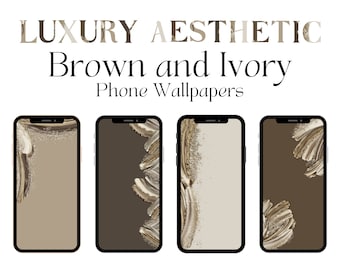 Brown Ivory Phone Wallpaper, Minimalist Design (Digital Download)