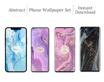 Abstract Phone Wallpapers, Inspirational Art, Set of 4 (Digital Download)