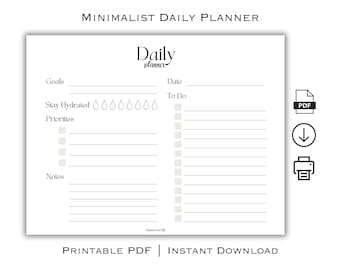 Minimalist Daily Planner Printable (PDF)