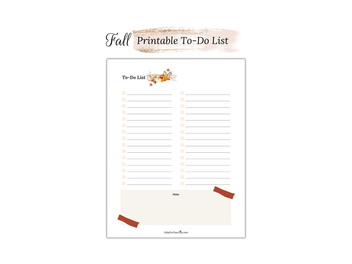 Fall Printable | Printable Planner | to Do List | to Do List Printable ...
