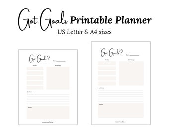 Got Goals Printable Planner | Goals Planner | Goals Planner Printable | Goal Planner | Printable Planner | US Letter | A4 | Instant Download