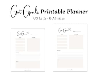 Got Goals Printable Planner | US Letter & A4 (Digital Download)