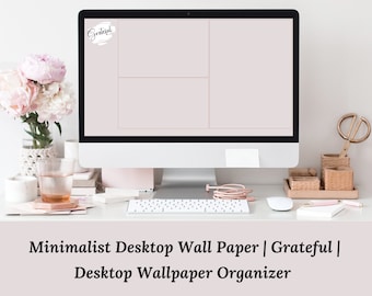 Minimalist Blush Desktop Wallpaper Organizer (Digital Download)