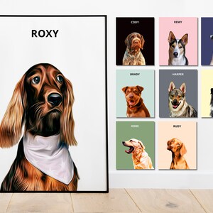 Pet Portrait Custom and Personalized. Pet Dog Wall Art DIGITAL DOWNLOAD to Print on Poster or Canvas for Dog lover CHRISTMAS gift.