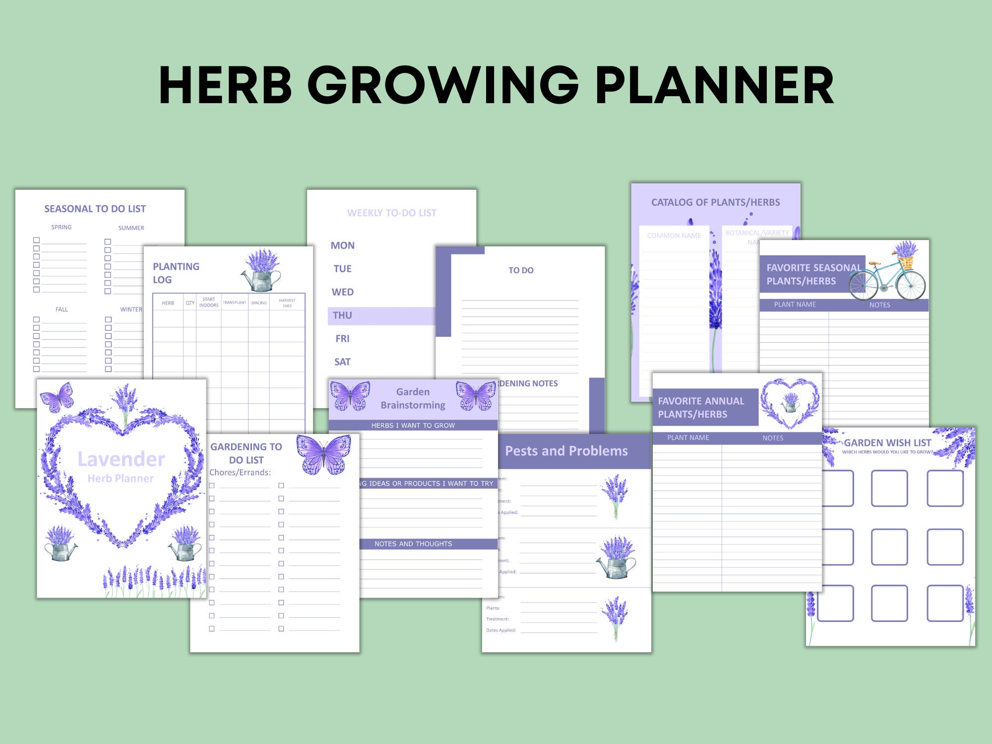 Herb Growing Planner Printable | Etsy